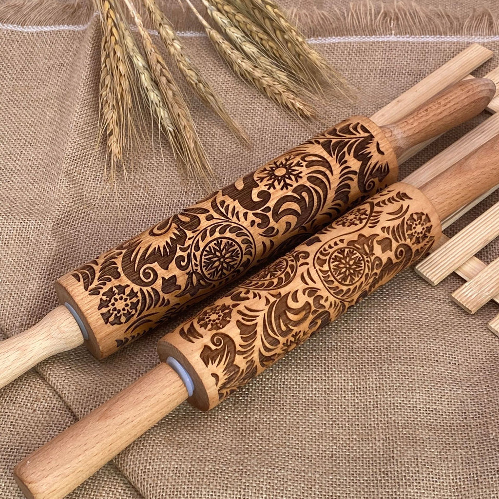 Engraved Christmas Rolling Pin — product view 3