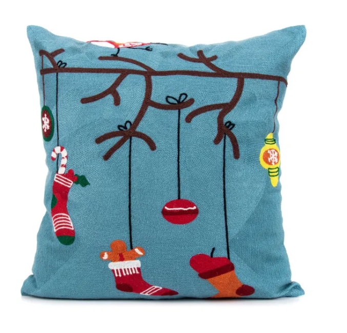 Embroidered Christmas Night Pillow Cover — product view 8