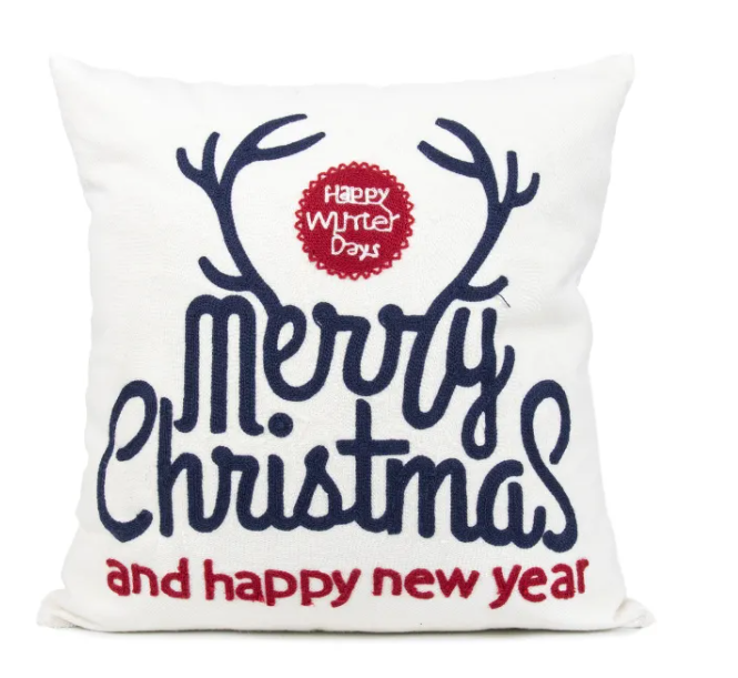 Embroidered Christmas Night Pillow Cover — product view 4