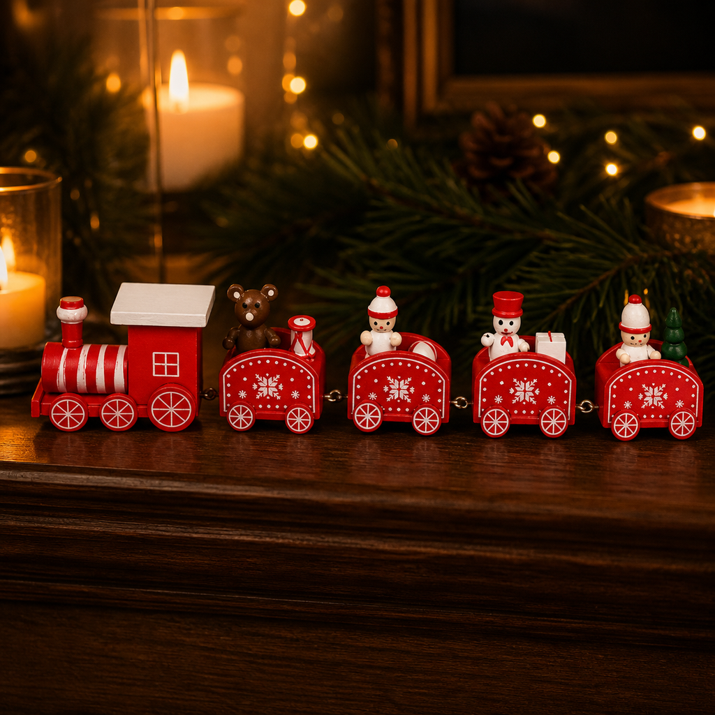 Wooden Christmas Train Ornament — product view 2