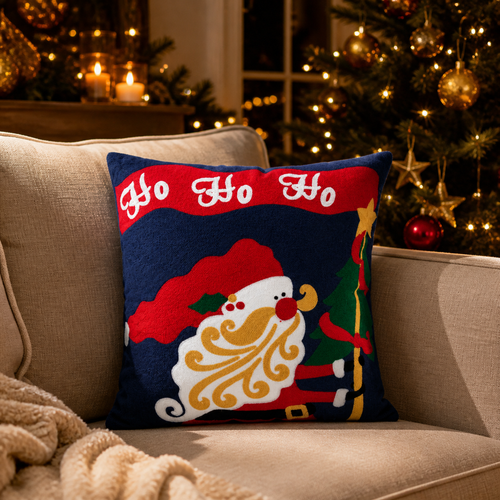 Embroidered Christmas Night Pillow Cover — product view 2