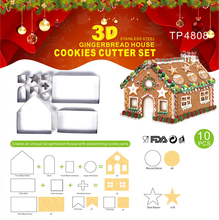 3D Gingerbread House Cutter Set — product view 3