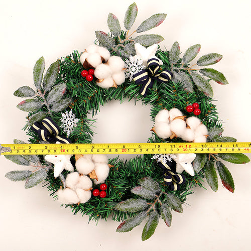 Cotton Bloom Christmas Wreath — approximate diameter shown