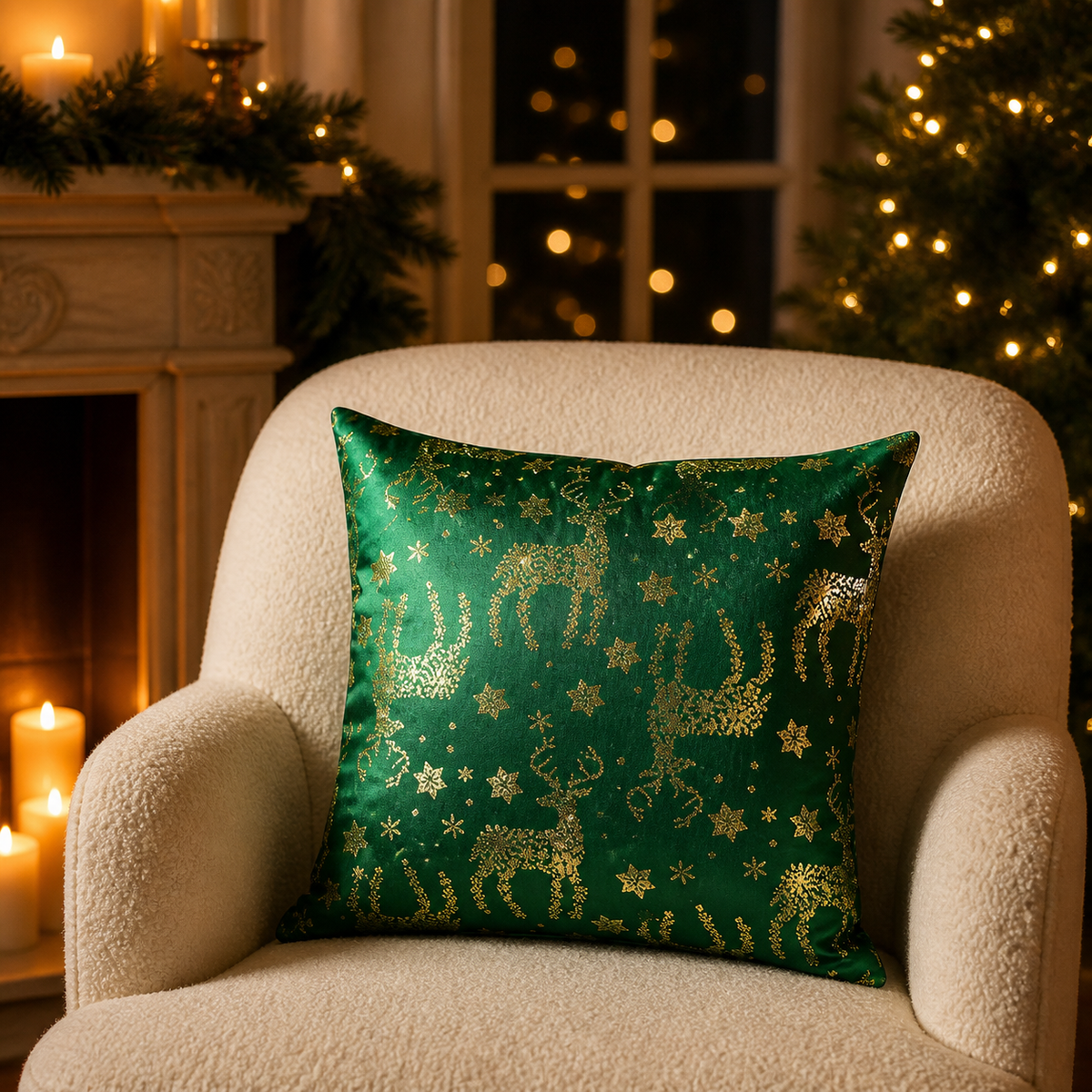 Gilded Velvet Christmas Pillow Cover — product view 2