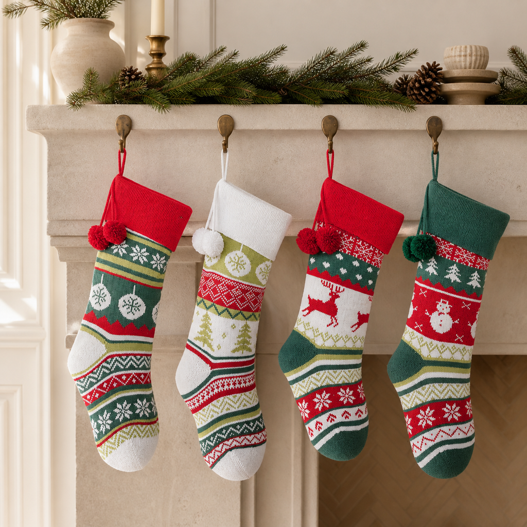 Traditional Knit Christmas Stocking