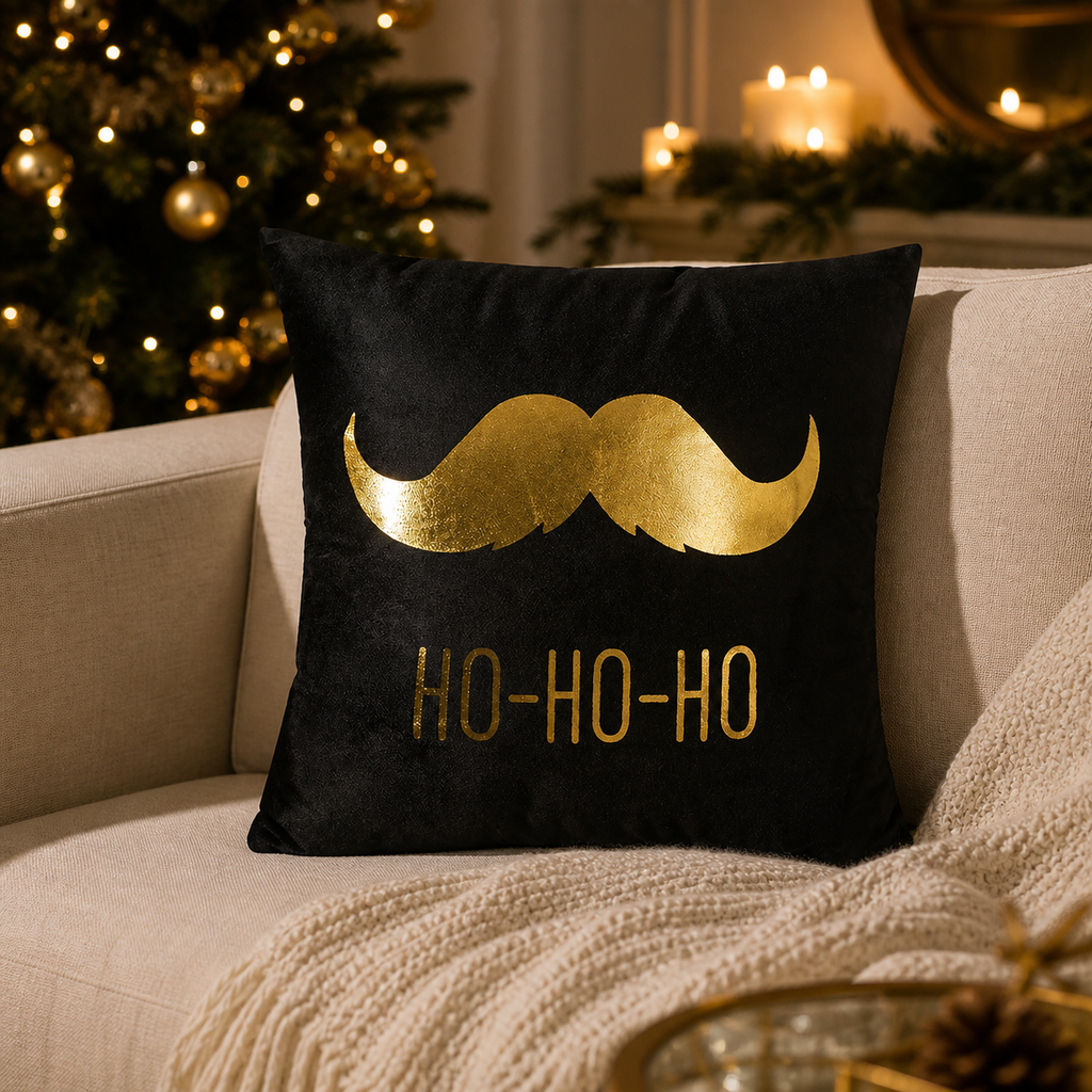Nordic Gold-Letter Christmas Pillow Cover — product view 2