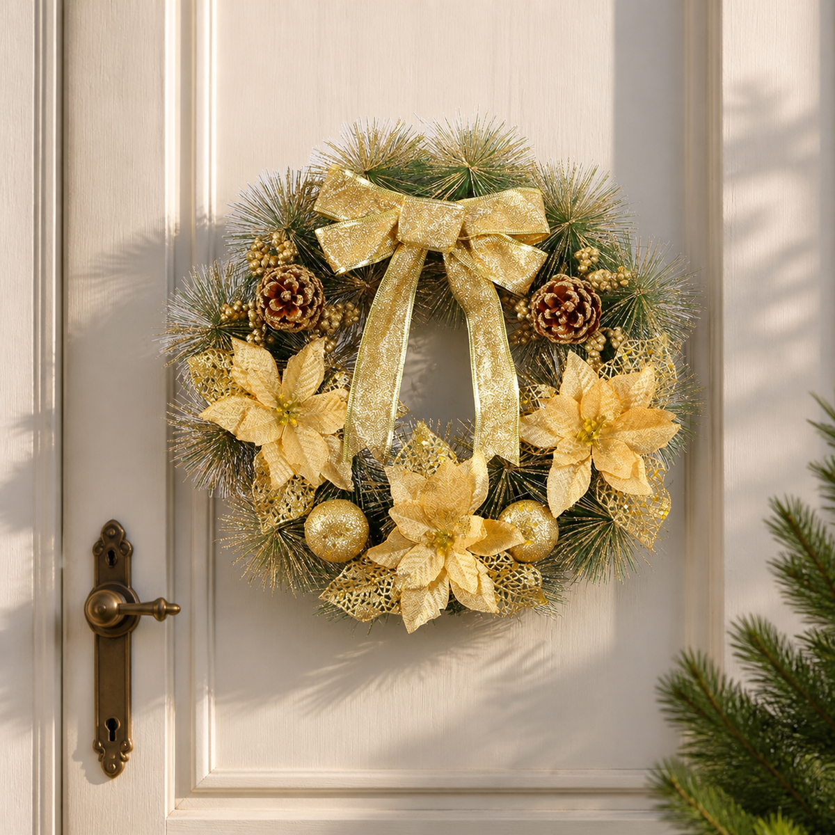 Evergreen Pine Christmas Wreath — 15.7 in