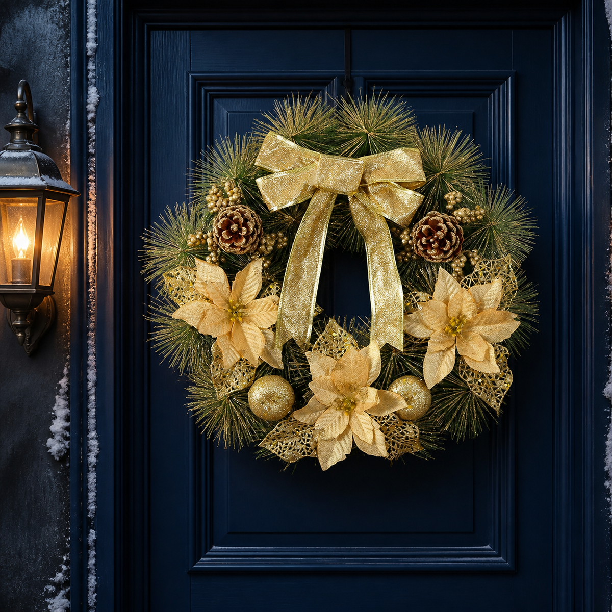 Evergreen Pine Christmas Wreath — 15.7 in — product view 2