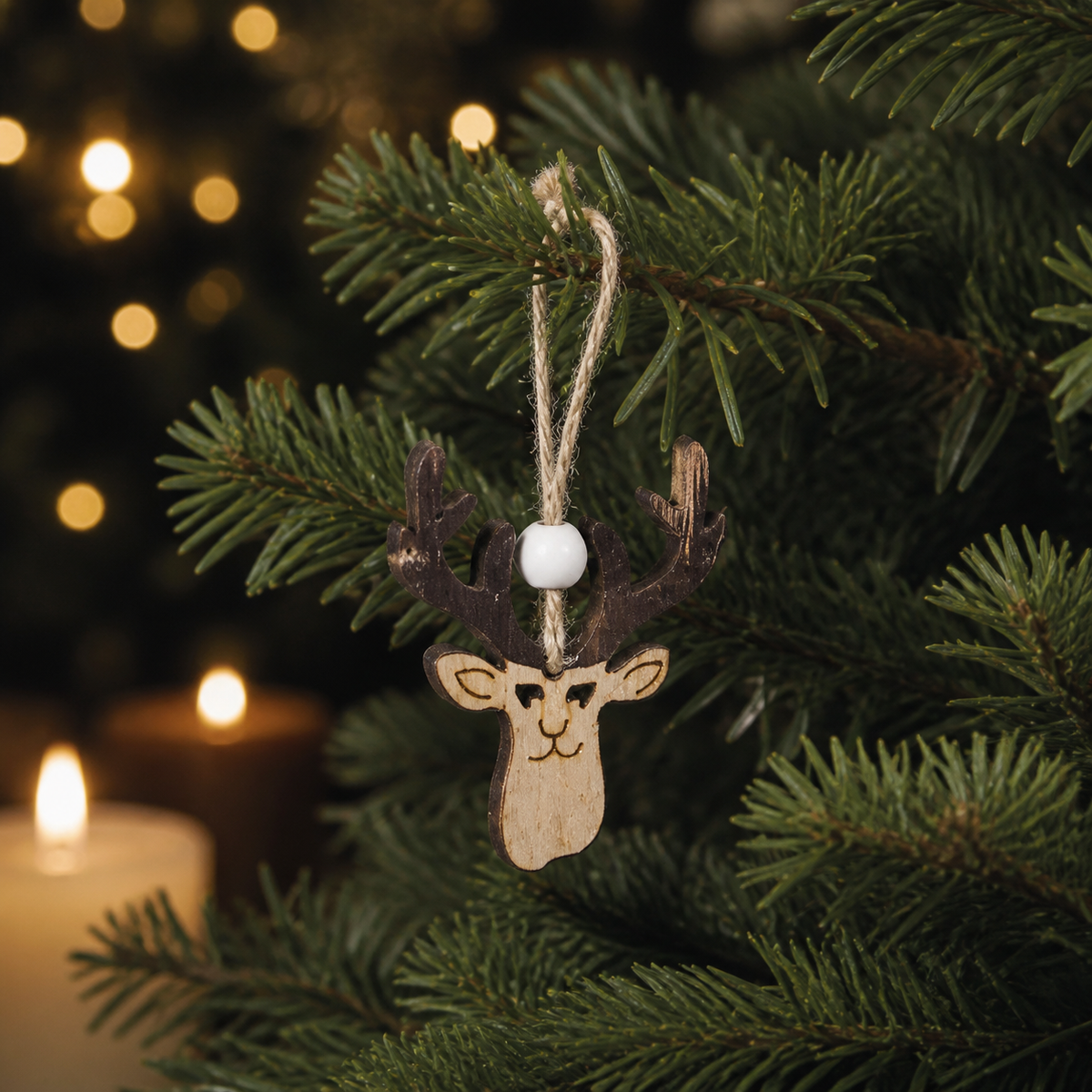Wooden Reindeer Christmas Ornament — product view 2