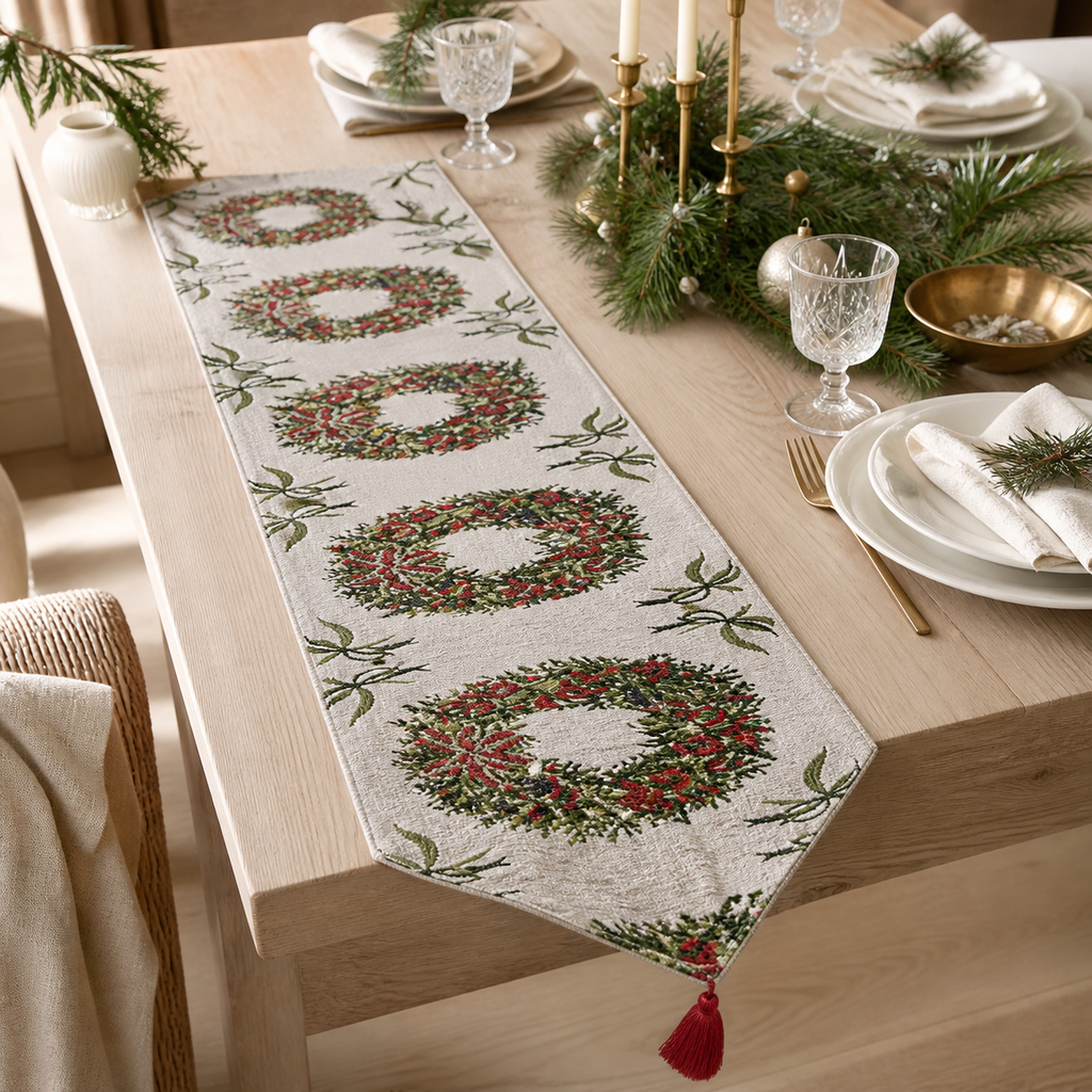 Knit Winter Table Runner