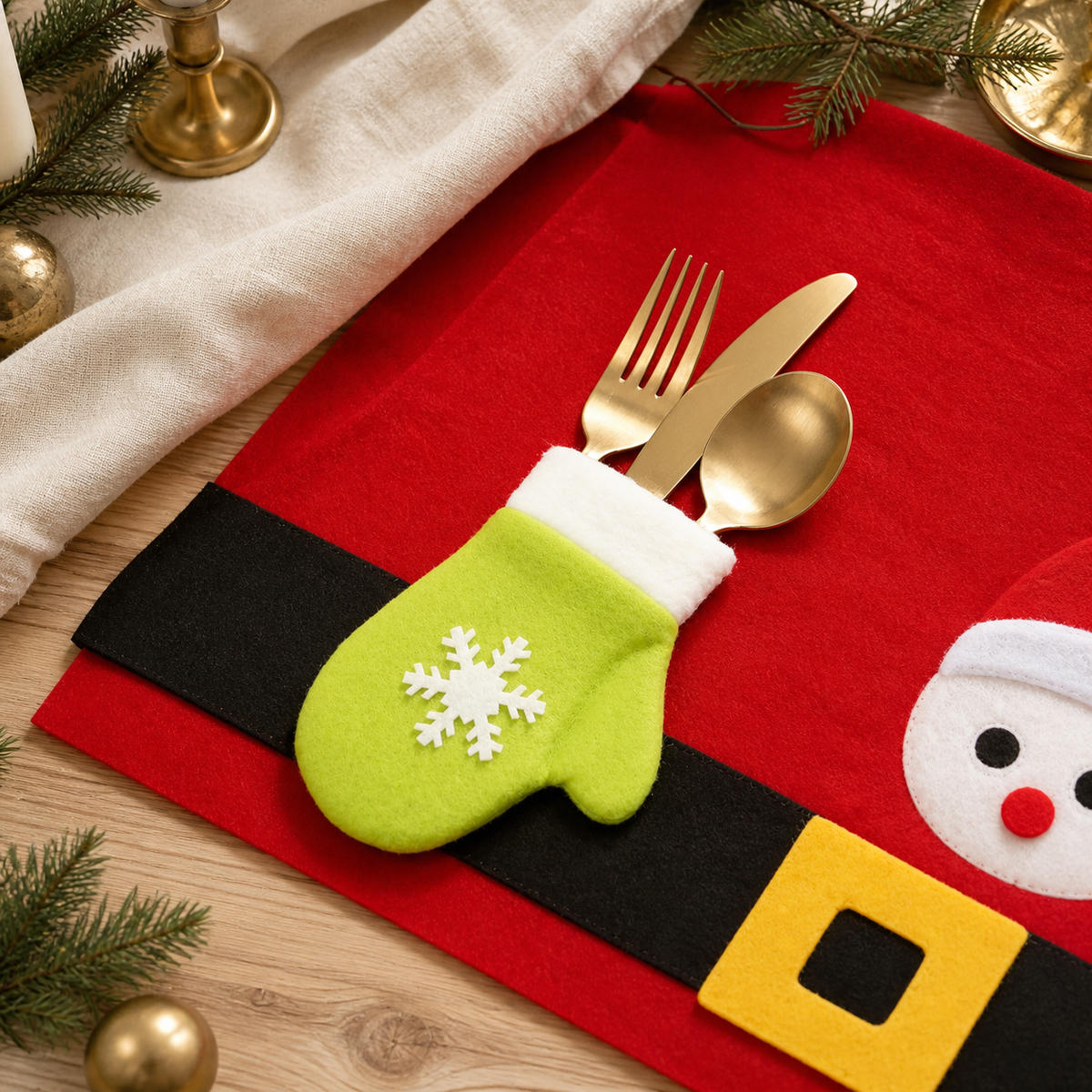 Santa Suit Christmas Table Accent
