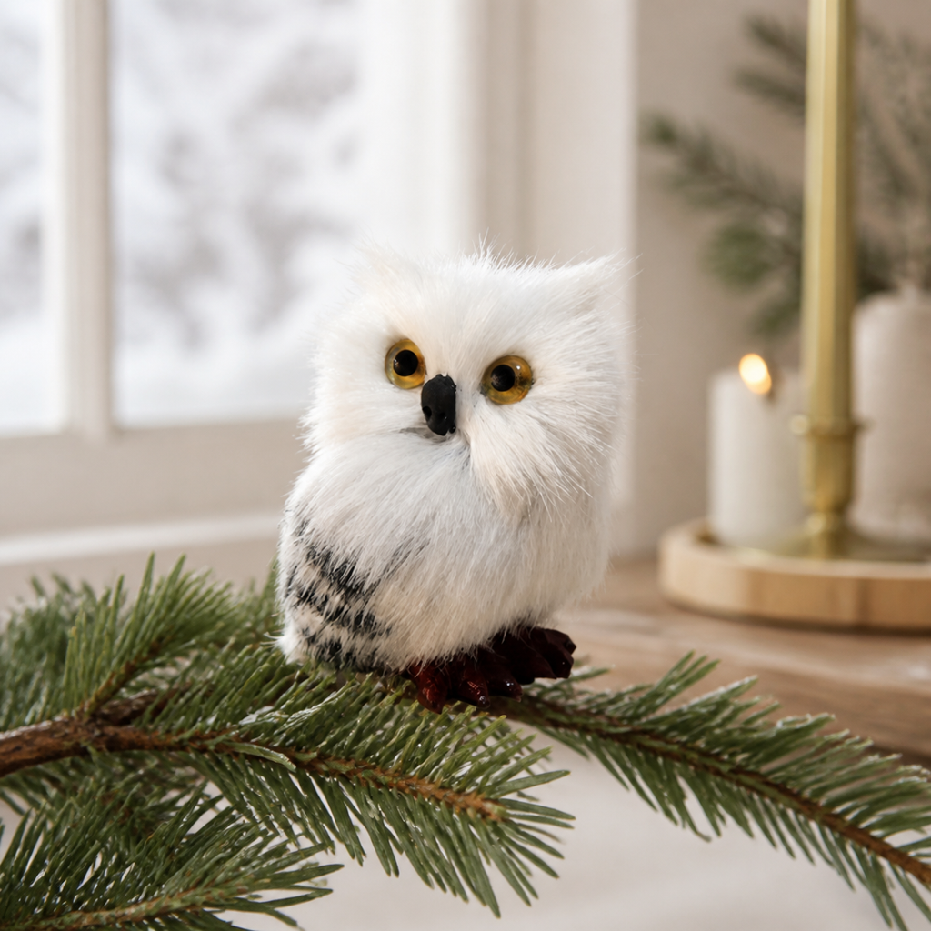Snowy Owl Christmas Tree Ornament