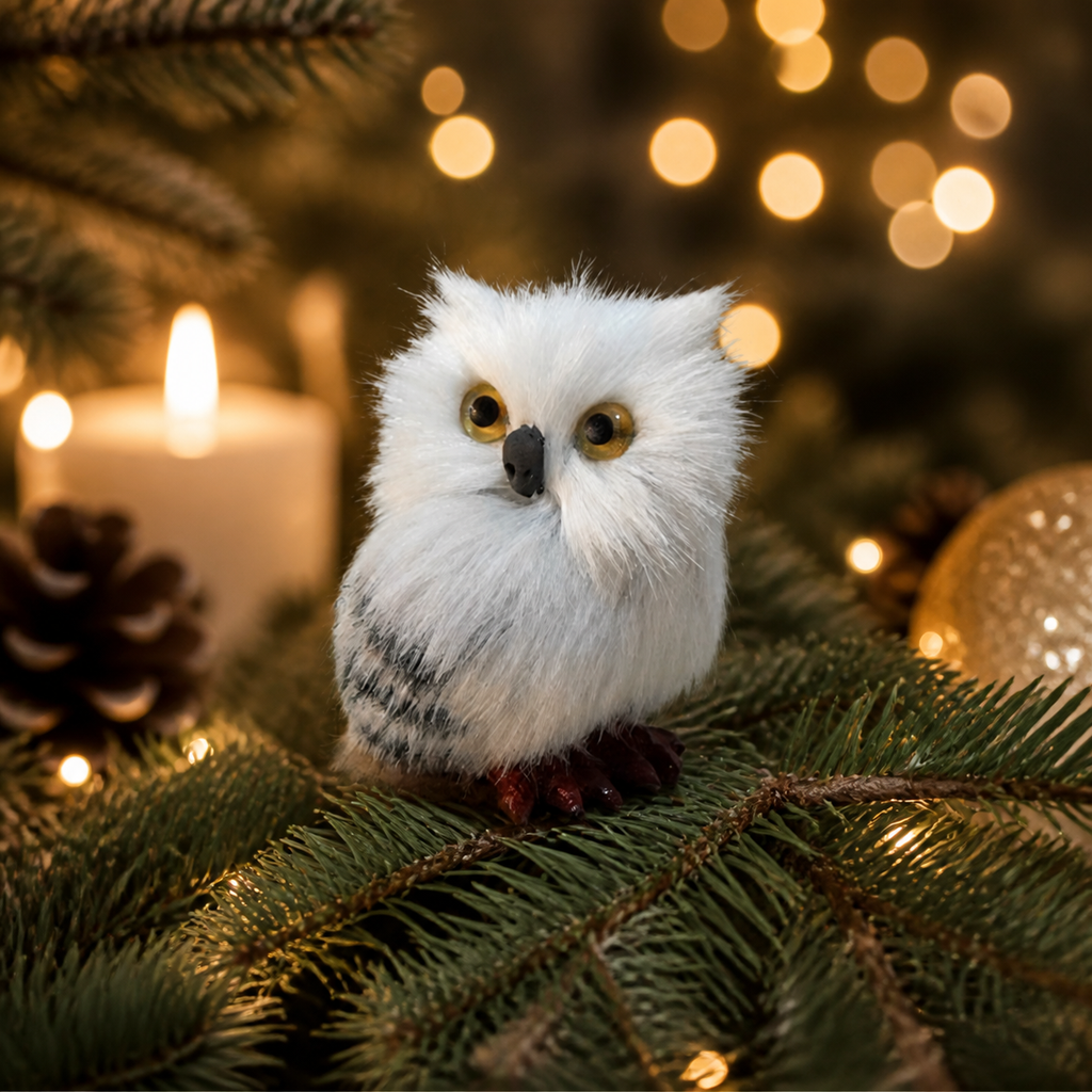 Snowy Owl Christmas Tree Ornament — product view 2