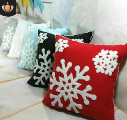 Embroidered Snowflake Pillow Cover — product view 3