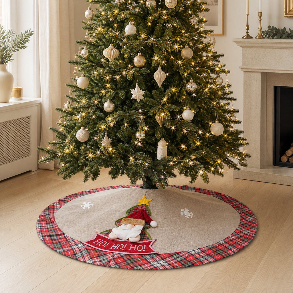 Natural Burlap Christmas Tree Skirt