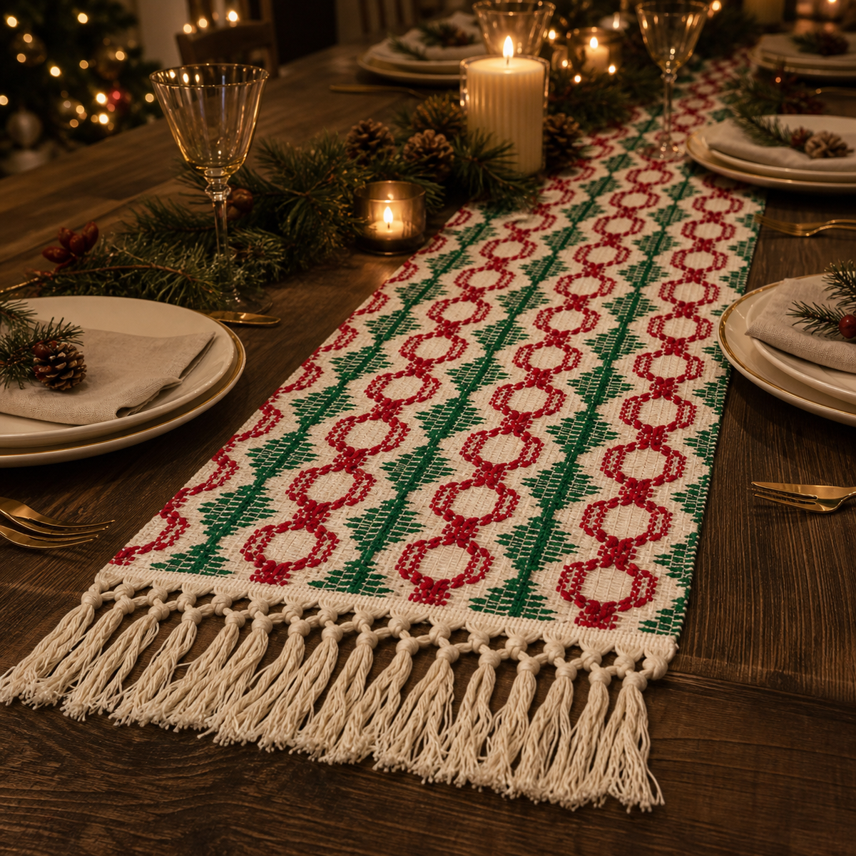 Woven Holiday Table Runner — product view 2
