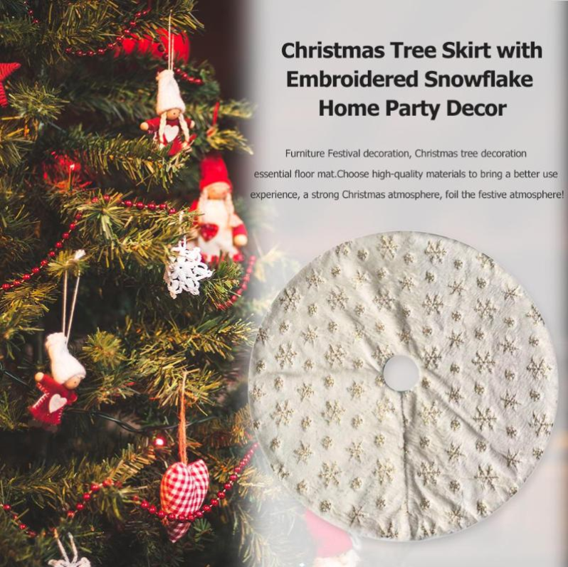 Snowflake Faux-Fur Christmas Tree Skirt — product view 7