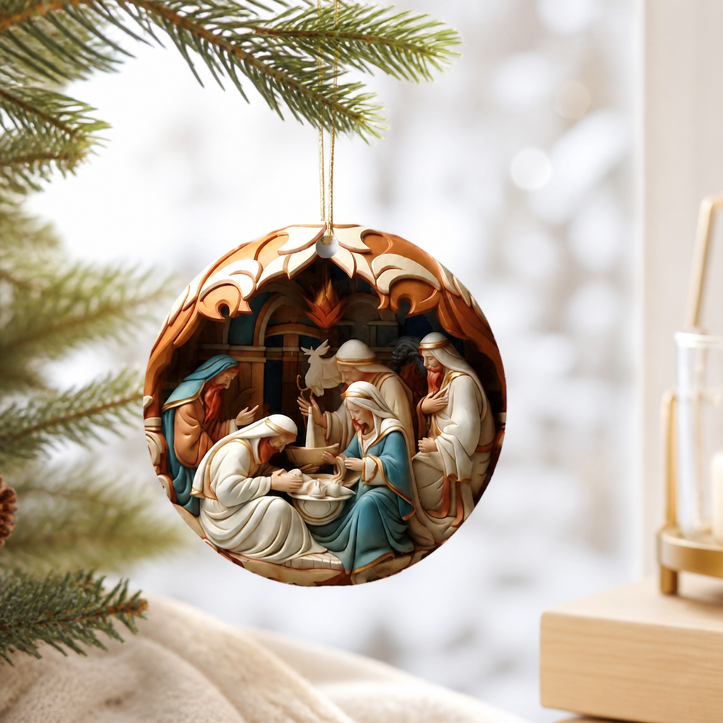 Acrylic Nativity Christmas Ornament