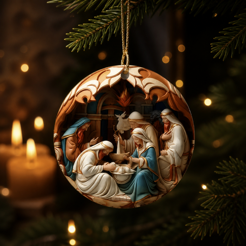 Acrylic Nativity Christmas Ornament — product view 2