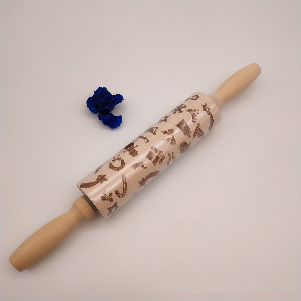 Engraved Christmas Rolling Pin — product view 22