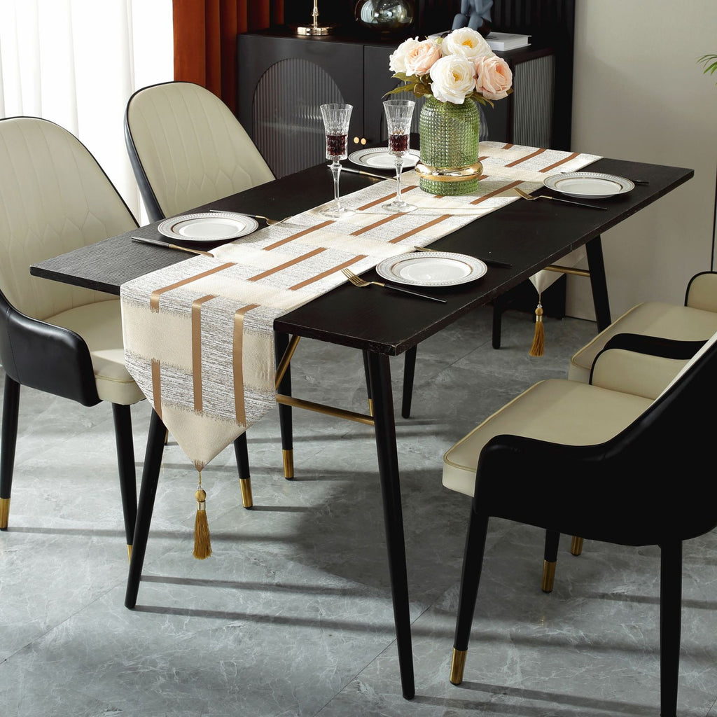 Ivory & Gold Holiday Table Runner — product view 6