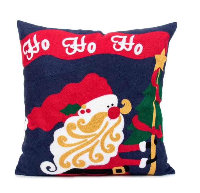Embroidered Christmas Night Pillow Cover — product view 3