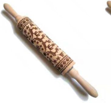 Engraved Christmas Rolling Pin — product view 5