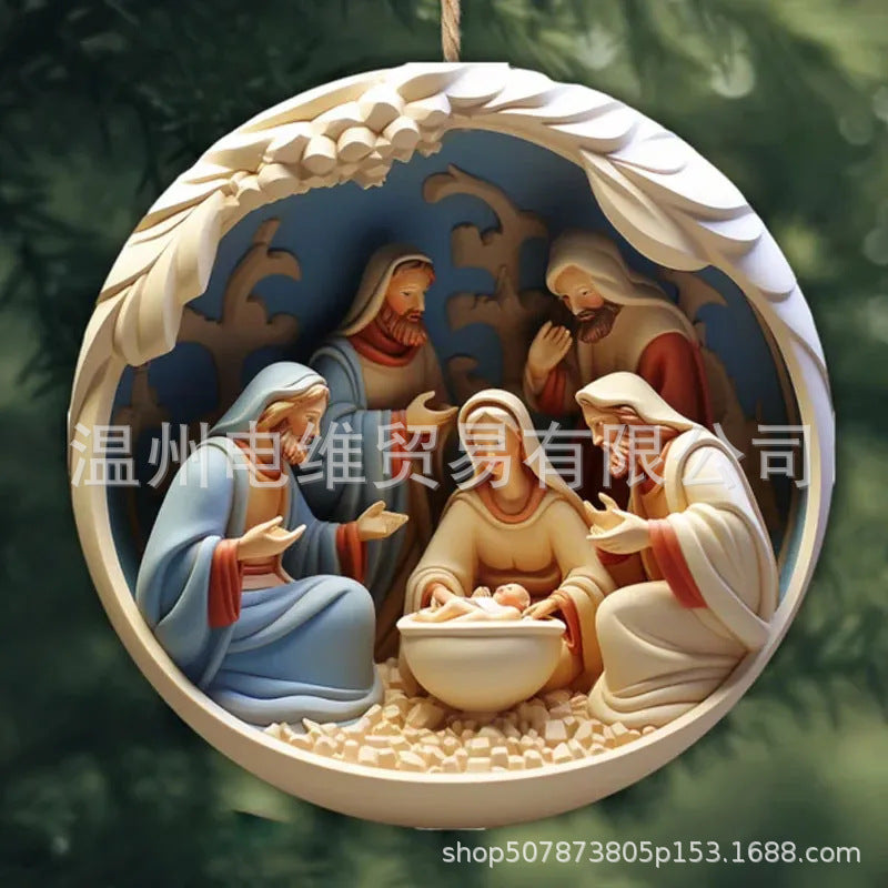 Acrylic Nativity Christmas Ornament — product view 4