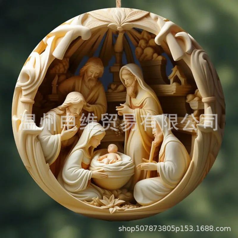 Acrylic Nativity Christmas Ornament — product view 8