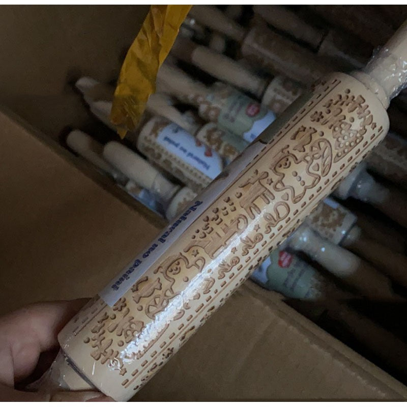 Engraved Christmas Rolling Pin — product view 7