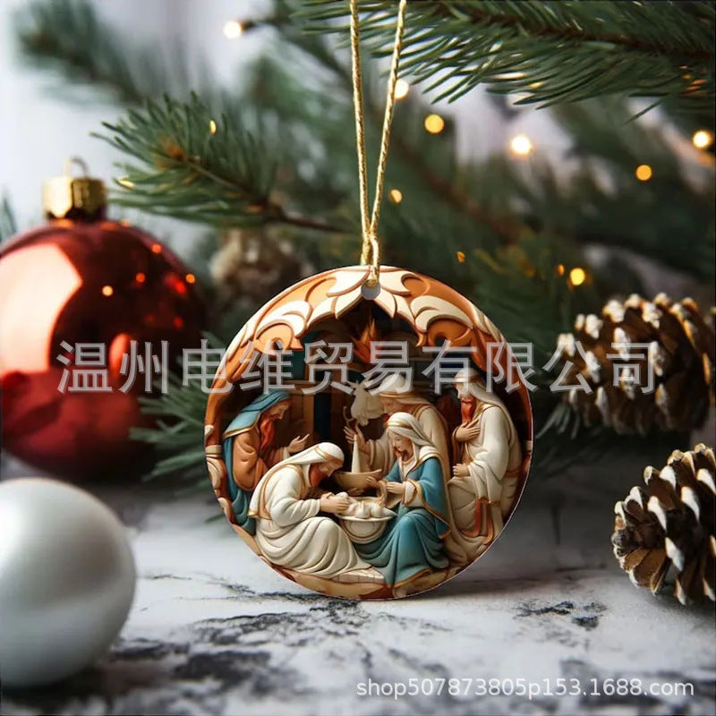 Acrylic Nativity Christmas Ornament — product view 5