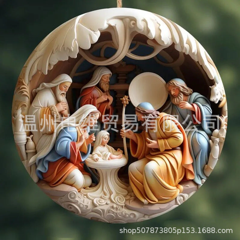 Acrylic Nativity Christmas Ornament — product view 6