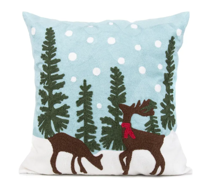 Embroidered Christmas Night Pillow Cover — product view 11