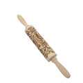 Engraved Wooden Holiday Rolling Pin — product view 4