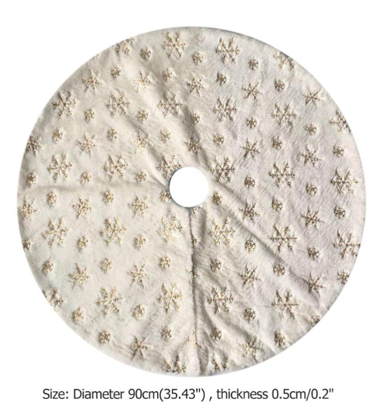 Snowflake Faux-Fur Christmas Tree Skirt — product view 3
