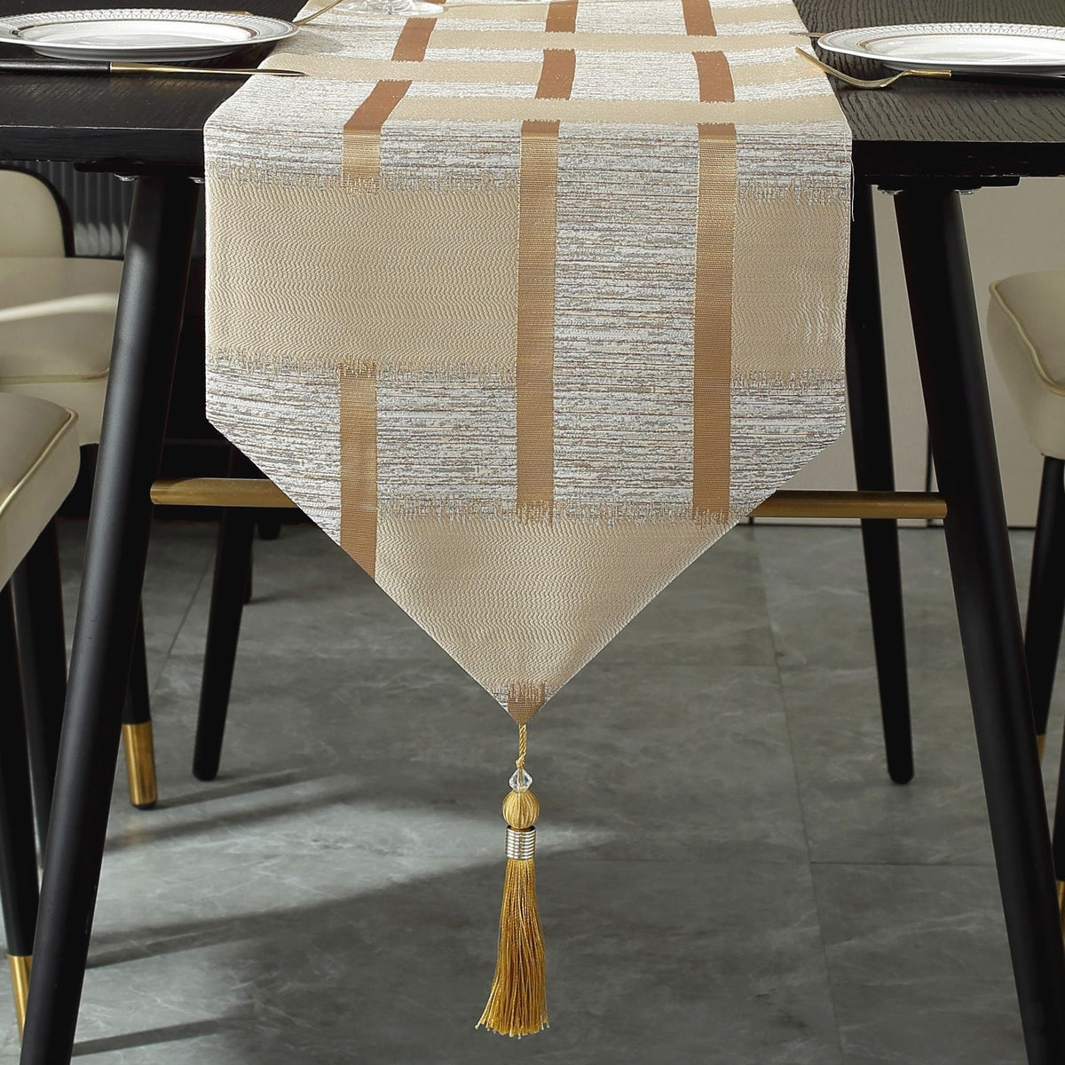 Ivory & Gold Holiday Table Runner — product view 9