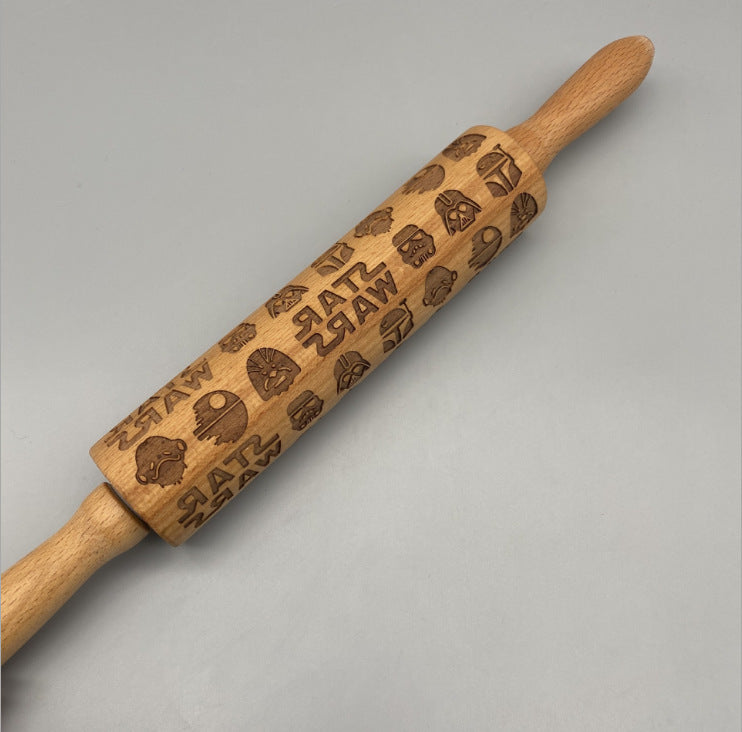 Engraved Christmas Rolling Pin — product view 6