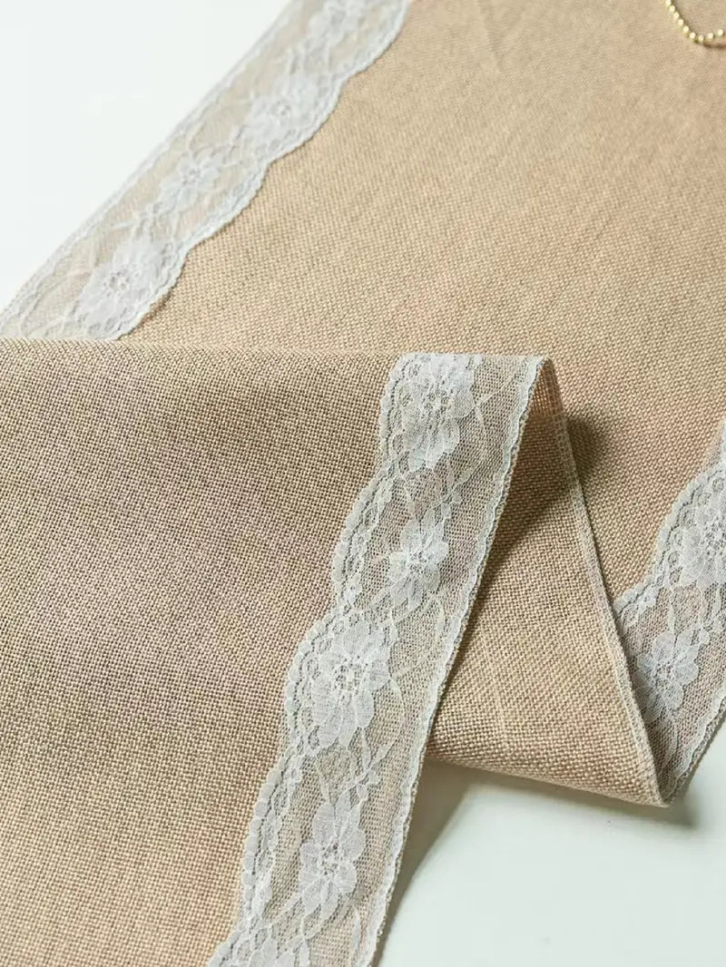 Linen-Look Lace Table Runner — product view 6