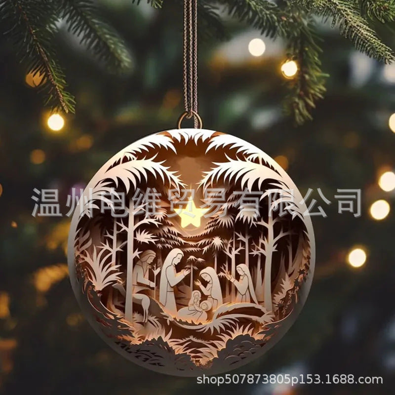 Acrylic Nativity Christmas Ornament — product view 9