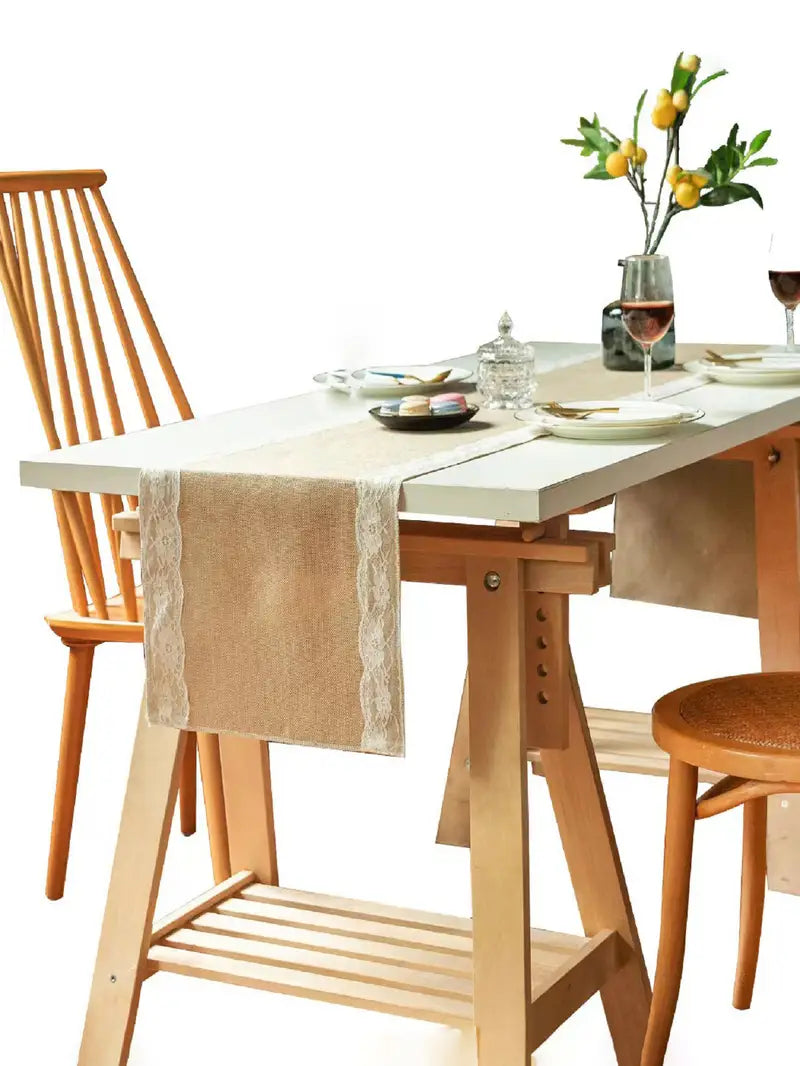 Linen-Look Lace Table Runner — product view 4
