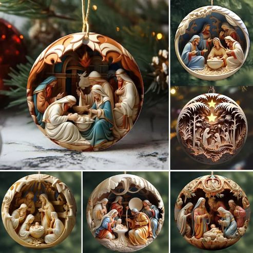 Acrylic Nativity Christmas Ornament — product view 3