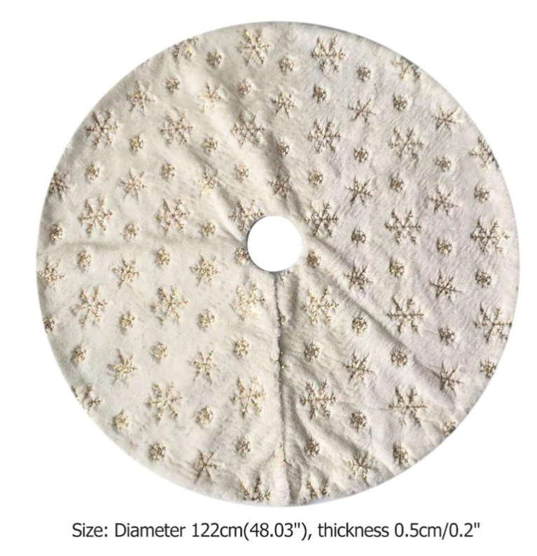 Snowflake Faux-Fur Christmas Tree Skirt — product view 5