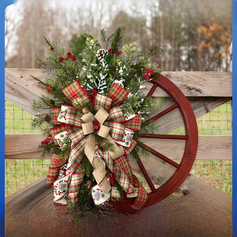 Rustic Wood & Pinecone Christmas Wreath — product view 3