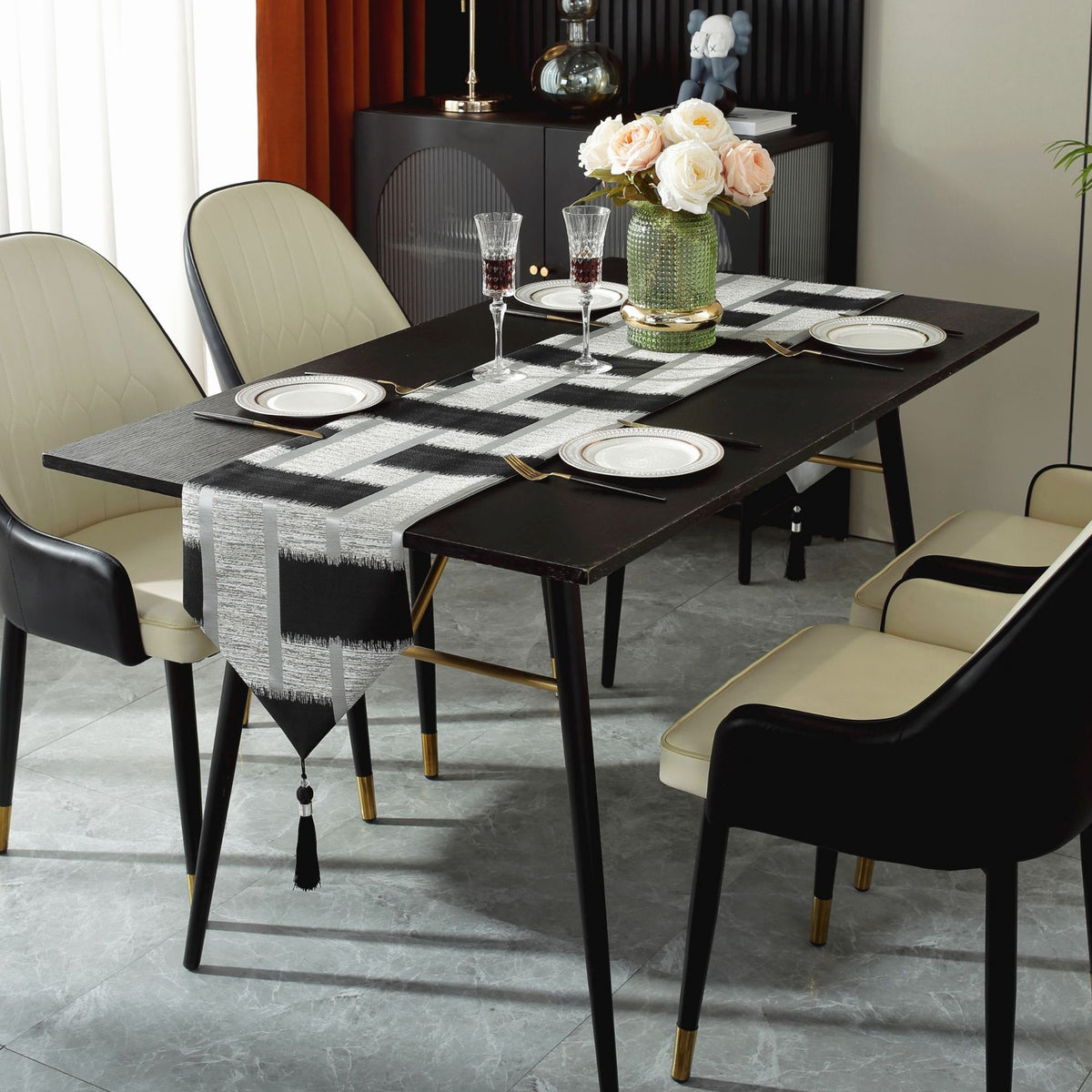 Ivory & Gold Holiday Table Runner — product view 4