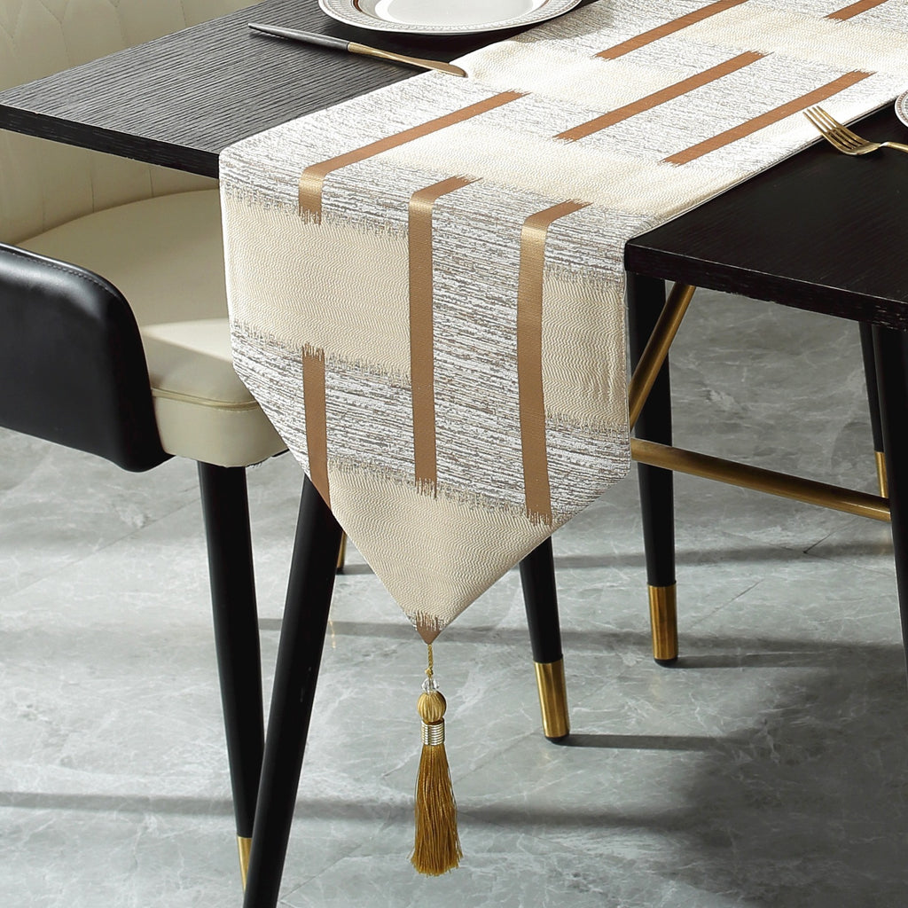 Ivory & Gold Holiday Table Runner — product view 3